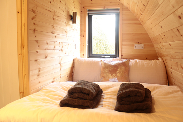 Double bedroom in the holiday pods
